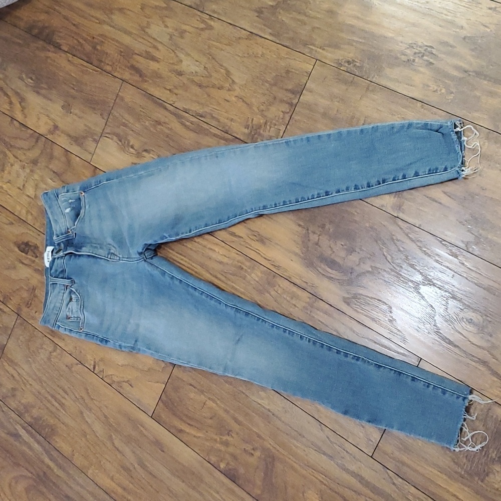 Pistola Skinny Jeans Light Wash Raw Hem Size 24